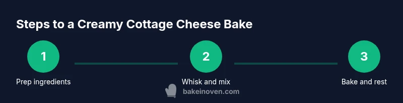 Process infographic showing steps to bake cottage cheese and eggs