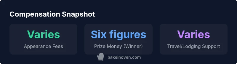 Infographic showing compensation landscape for UK baking contest contestants