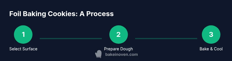 Process diagram for baking cookies on aluminum foil