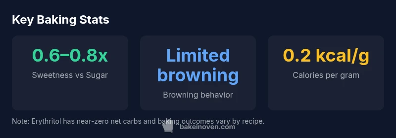 infographic comparing sugar and erythritol baking attributes