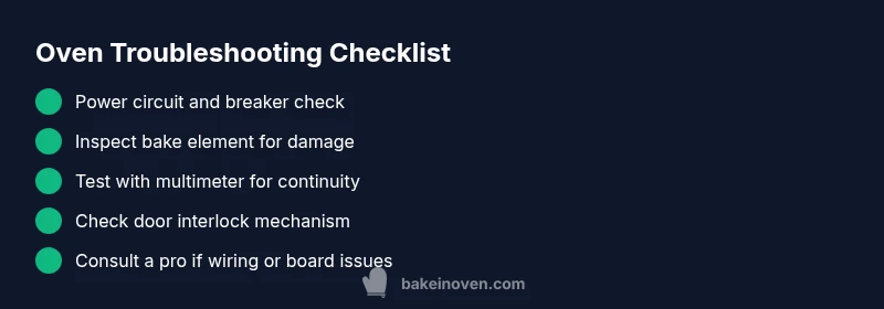 Tailwind-styled oven troubleshooting checklist