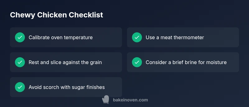 Checklist for diagnosing and fixing chewy baked chicken texture