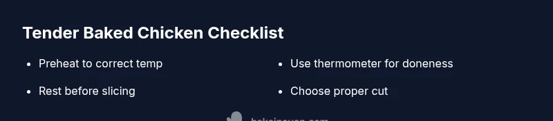 Checklist infographic for tender baked chicken