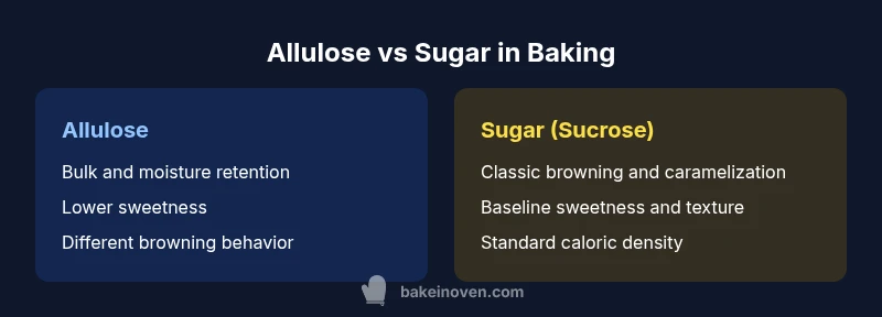 Infographic comparing allulose and sugar in baking