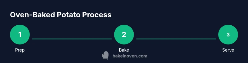 Process infographic showing oven-baked potato steps