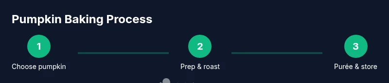 Process infographic showing pumpkin baking steps