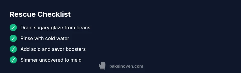 Checklist for rescuing overly sweet baked beans