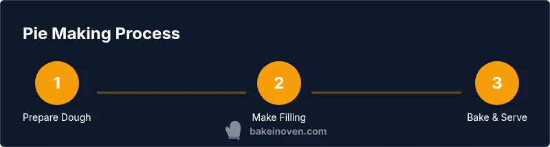 Process infographic showing crust, filling, bake